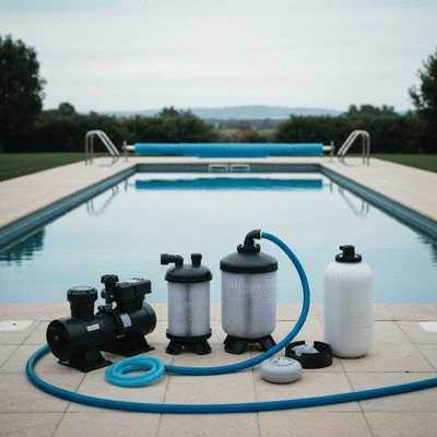 Pool winterization process with protective equipment