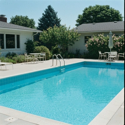 Modern pool with clean water and eco-friendly features