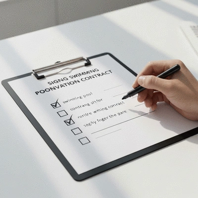 Checklist for swimming pool renovation contract signing