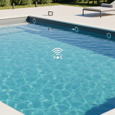 Modern pool in Hyères with smart home integration